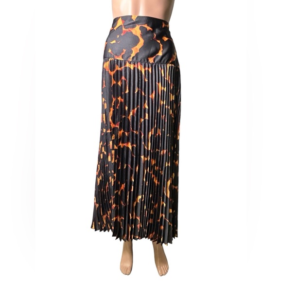 FUTURE COLLECTIVE women’s drop waist midi flames goth biker skirt size Large NWT - Picture 6 of 12